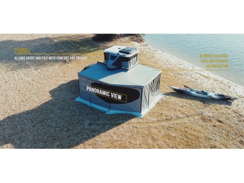 Store autoportant latéral droit ouverture 270° Falcon 250 James Baroud - Tunnel 58cm